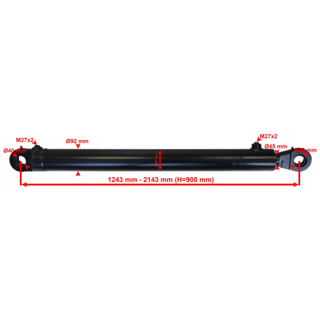 POLSKI SIŁOWNIK HYDRAULICZNY 80x45 SKOK 900 TUR CYKLOP SKRAW-MET